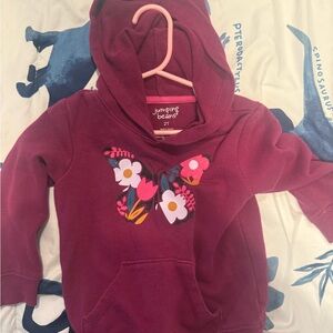 Jumping Beans Maroon Hoodie with Floral Butterfly